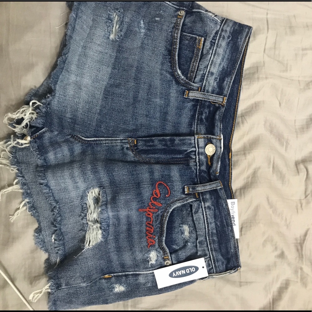 Low waisted denim shorts